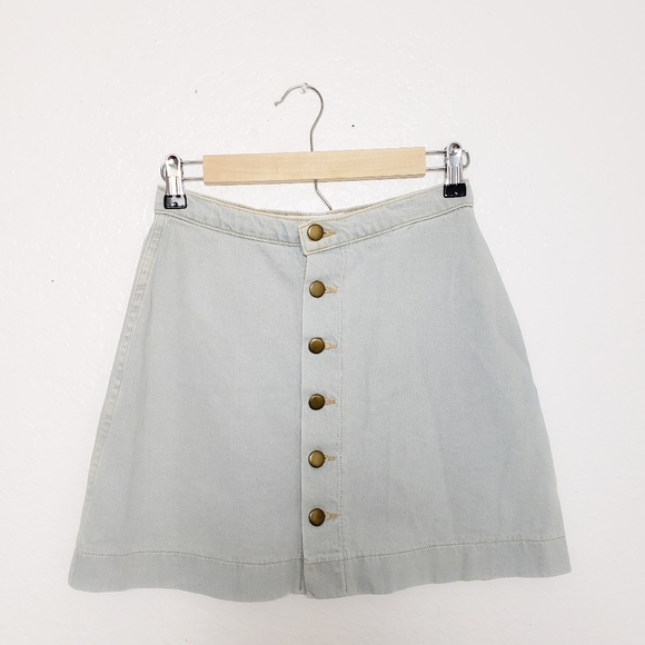 American Apparel women's denim button front skirt - Picture 5 of 8